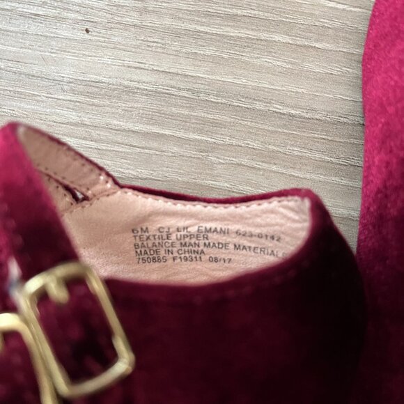 Christie & Jill Toddler Girls Mary Jane Velvet Kids Flat Party Shoes Sz 6 - Picture 3 of 7